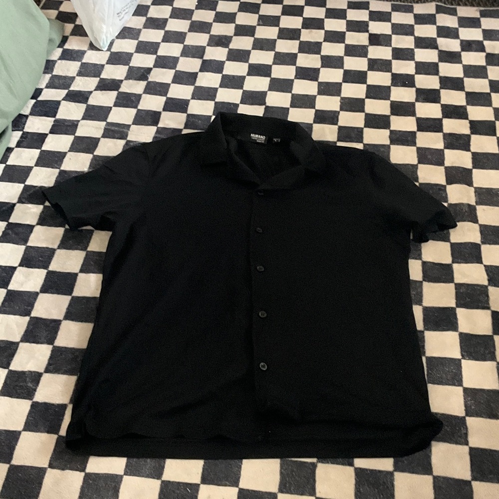 Murano Black Casual Button Down Shirt